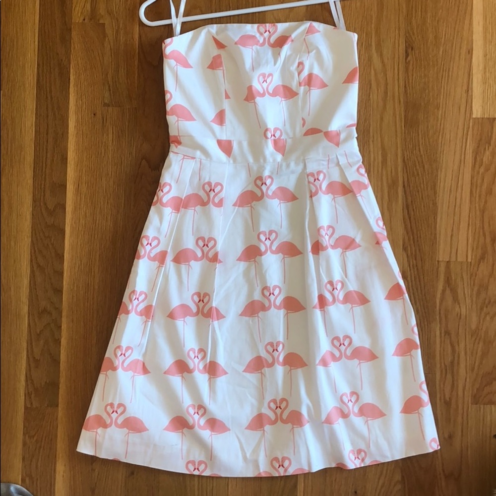 ELIZABETH MCKAY Pink Flamingo pleated Dress